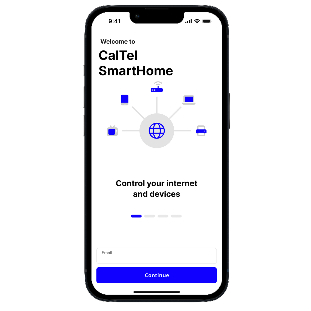 CalTel Smart Home App – Home Screen CalTel SmartHome app home screen.